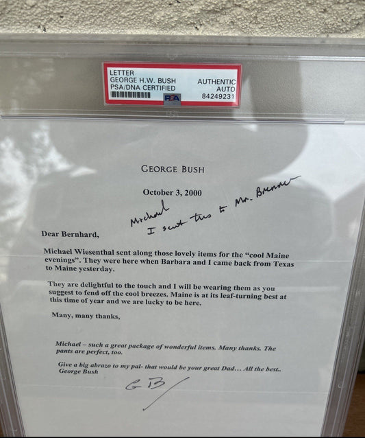 President George H. W. Bush Signed Letter Handwriting PSA Encapsulated