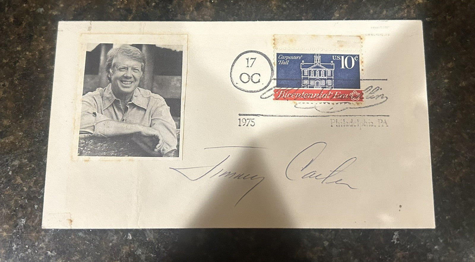 Jimmy Carter Signed 1975 United States Envelope   Autographed Rare Signature PSA