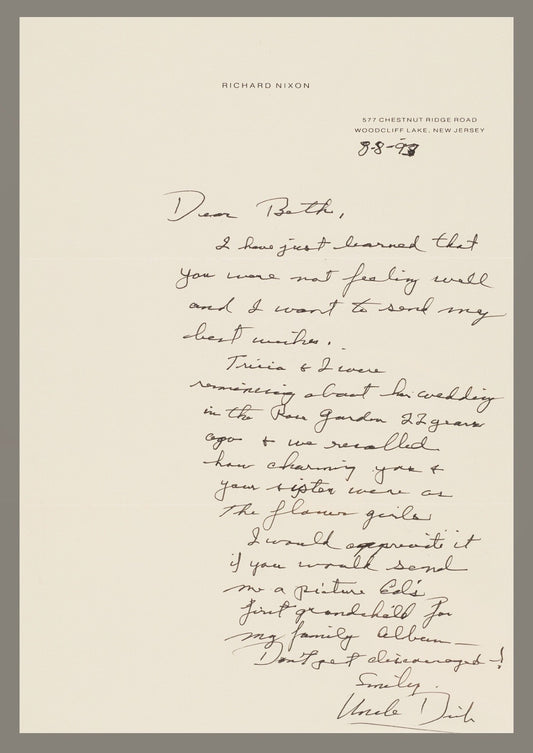 Richard Nixon Autograph Letter Signed to His Niece - "Don’t get discouraged!"