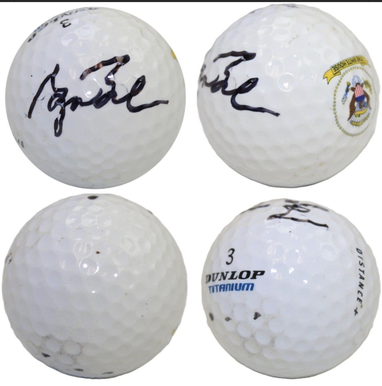 George W. Bush & H.W Bush Signed Golf Ball POTUS Father & Son Set Of 2 Rare Auto