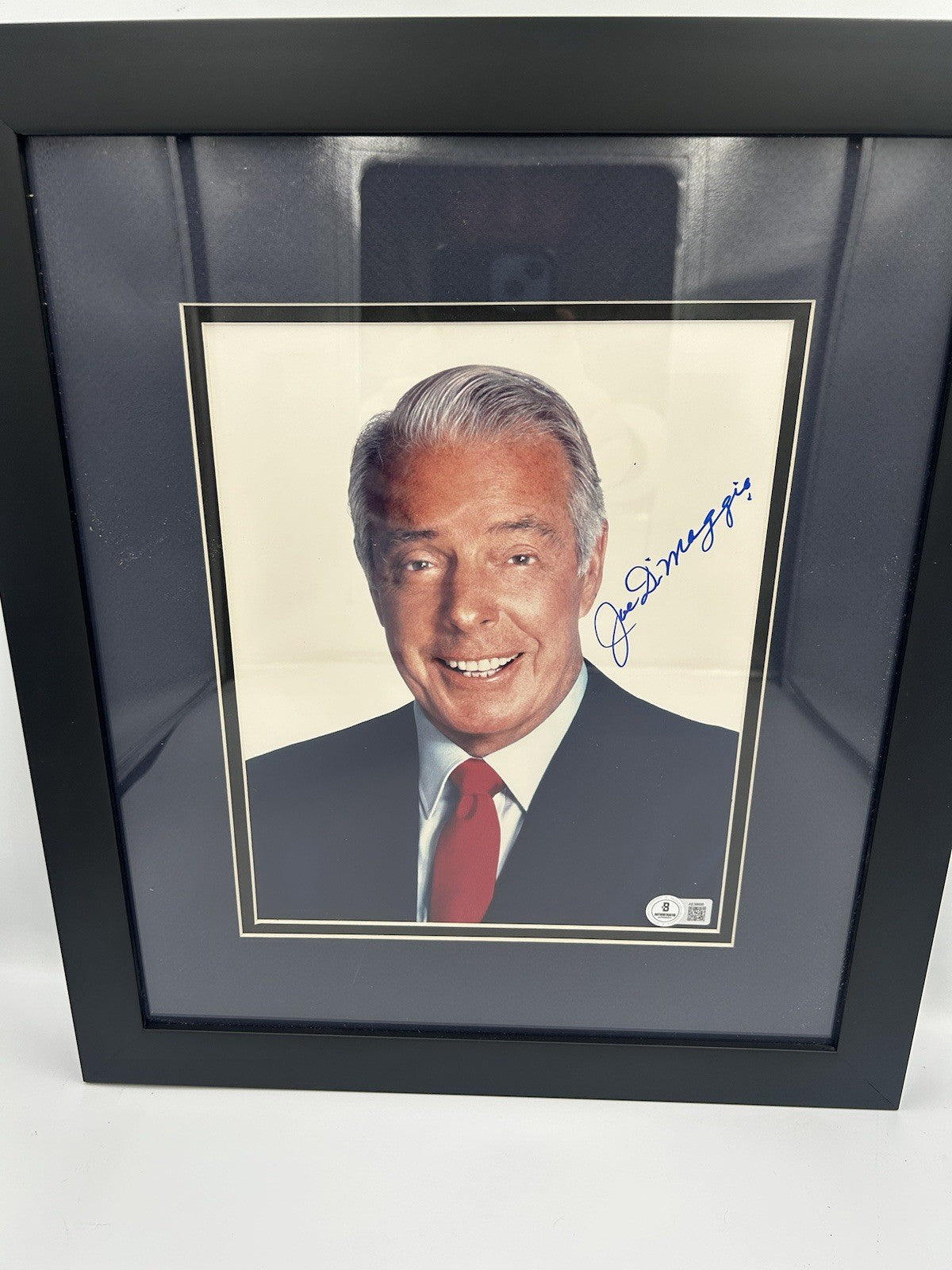 Joe DiMaggio Autographed New York Yankees Framed 8x10 Photo Signed BAS LOA