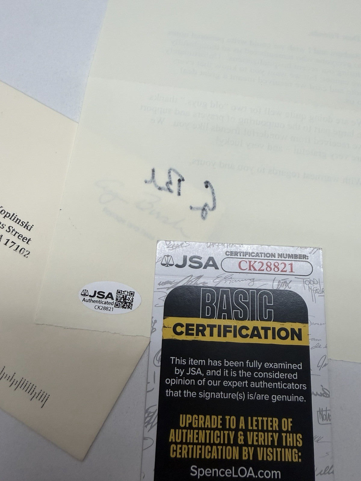 George H W Bush  Signed 2017 Letter Autograph Authentic JSA COA Late In Life