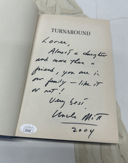 Turnaround: by MITT ROMNEY - SIGNED, Personal Signed “Uncle Mitt” RARE JSA COA