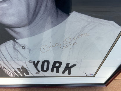 Mickey Mantle Signed 20x24 Photo PSA LOA RARE Auto Insc “536 HRs” Custom Framed