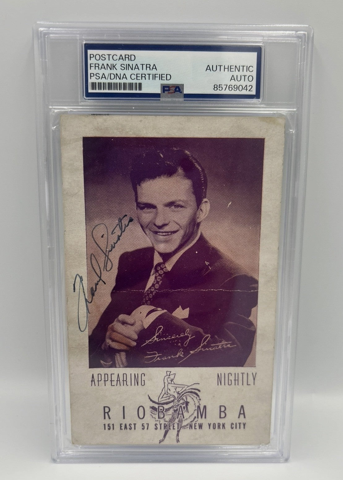 Frank Sinatra Signed Postcard PSA/DNA Authentic Auto Rare Autograph