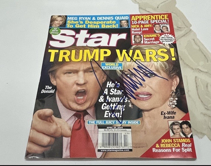 PRESIDENT DONALD J. TRUMP SIGNED MAGAZINE 2004 IVANA JSA LOA
