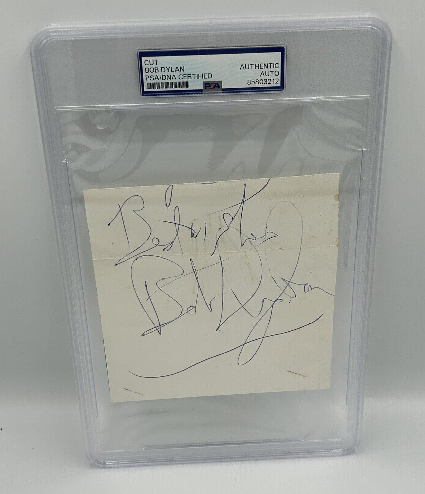 Bob Dylan Signed Cut Autographed PSA Encapsulated Huge Signature Rare