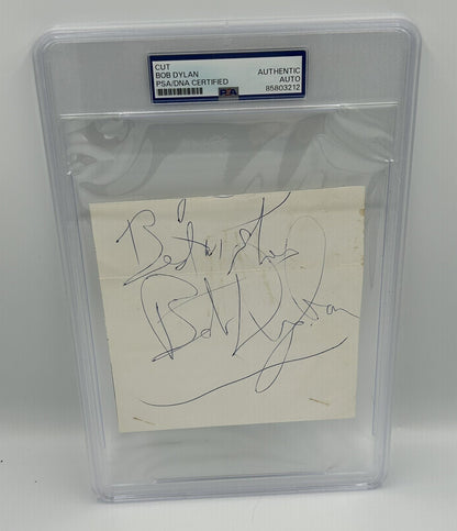 Bob Dylan Signed Cut Autographed PSA Encapsulated Huge Signature Rare