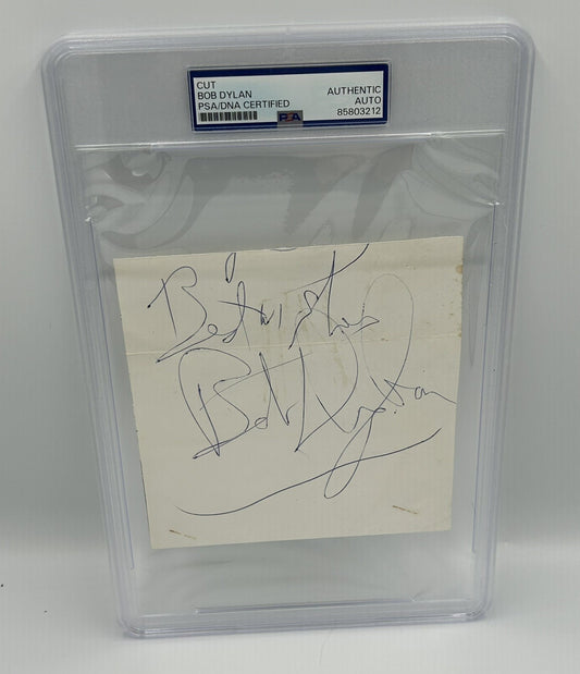 Bob Dylan Signed Cut Autographed PSA Encapsulated Huge Signature Rare
