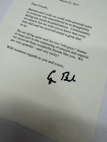 George H W Bush  Signed 2017 Letter Autograph Authentic JSA COA Late In Life