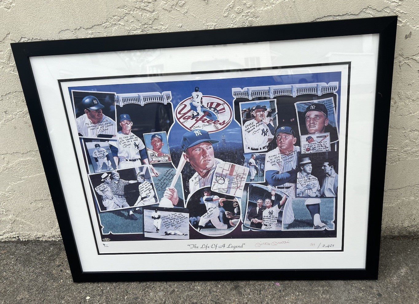 Autographed Mickey Mantle Lithograph The Life Of A Legend BAS LOA /2401 RARE