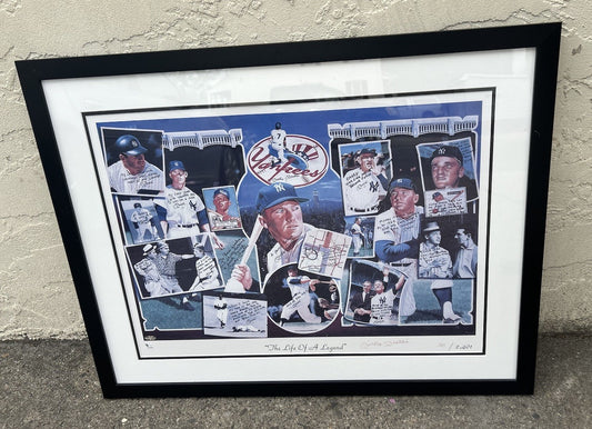 Autographed Mickey Mantle Lithograph The Life Of A Legend BAS LOA /2401 RARE