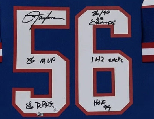 Framed Autographed Lawrence Taylor RARE 5x Inscriptions Fanatics COA Limited Ed.