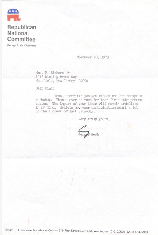 George HW Bush Rare RNC Chairman Signed Letter Early Signature Authentic Auto
