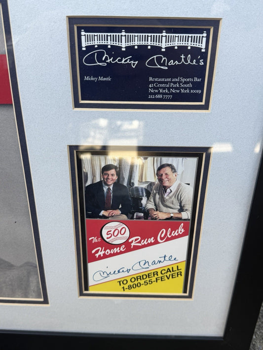 Mickey Mantle (New York Yankees) signed custom framed display PSA LOA Rare