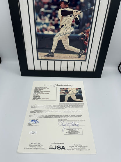 Derek Jeter Autographed Signed 8x10 Photo JSA LOA - Framed