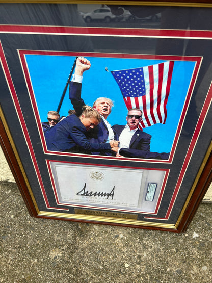 Donald Trump Framed Autographed Assassination Attempt Presidential Photo PSA DNA