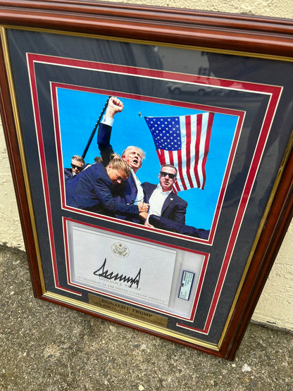 Donald Trump Framed Autographed Assassination Attempt Presidential Photo PSA DNA