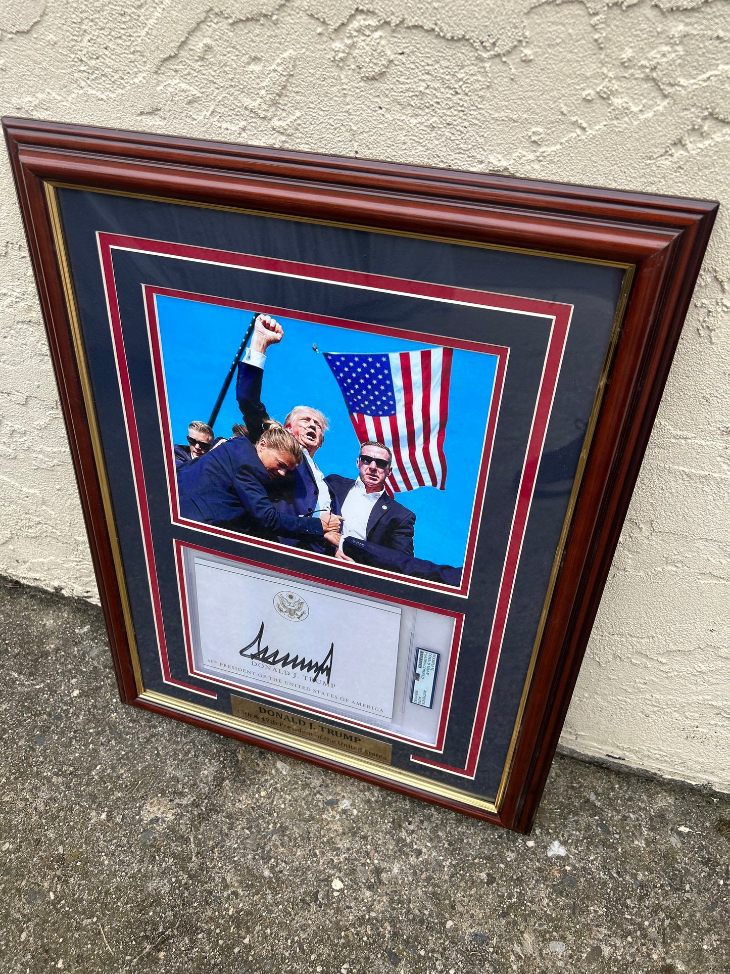 Donald Trump Framed Autographed Assassination Attempt Presidential Photo PSA DNA