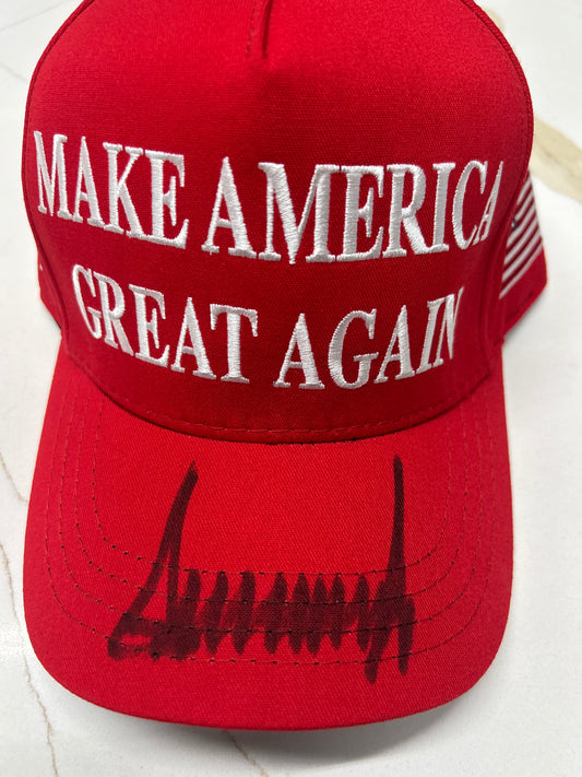 President Donald Trump Signed MAGA Hat 45-47 USA