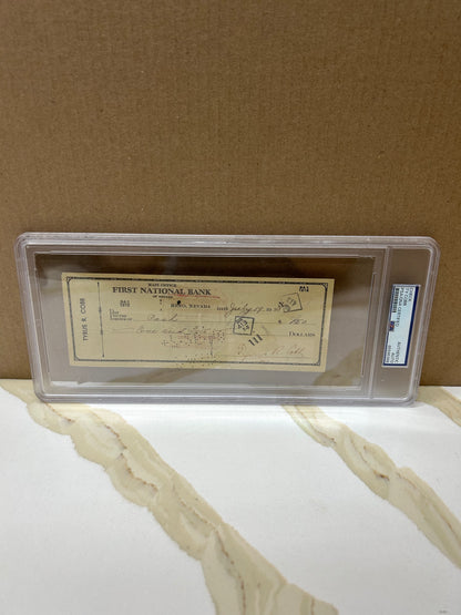 Ty Cobb Signed Check PSA Slab